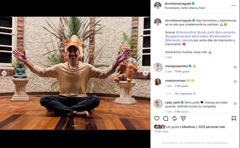 Kika Silva da Me Gusta a publicación de Arriagada en Brasil, en las mismas fechas que ella estaba ahí | Instagram