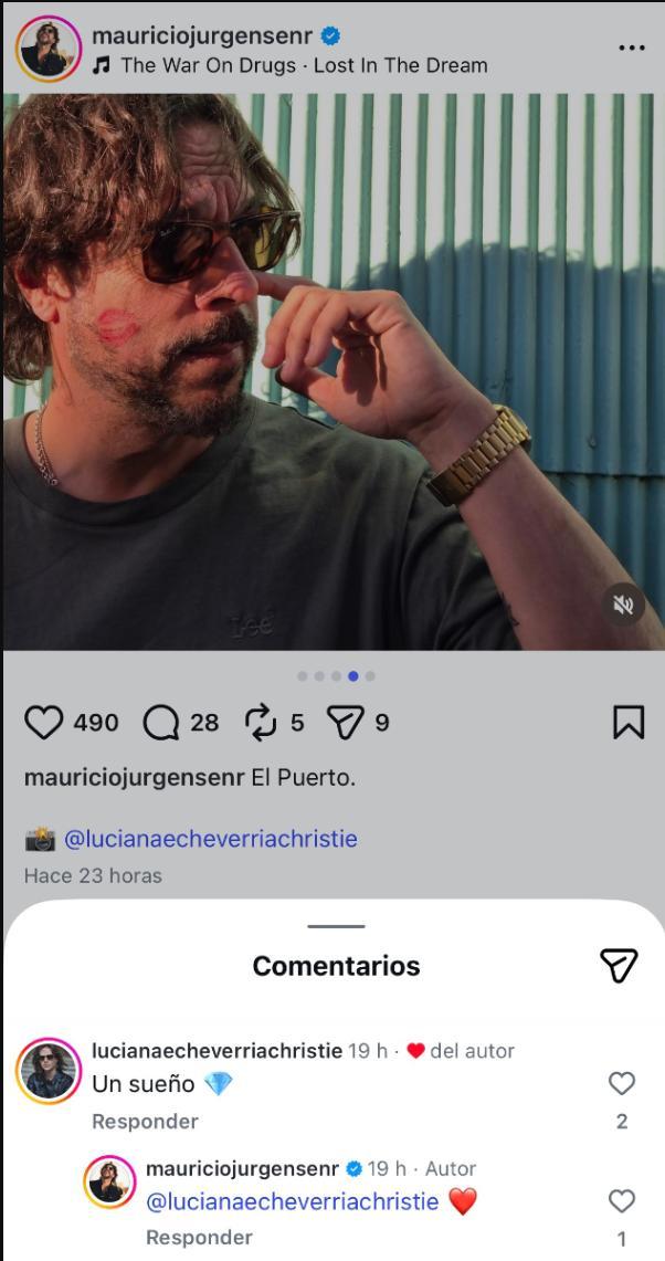 Foto de Mauricio Jürgensen con reacción de Luciana | Instagram