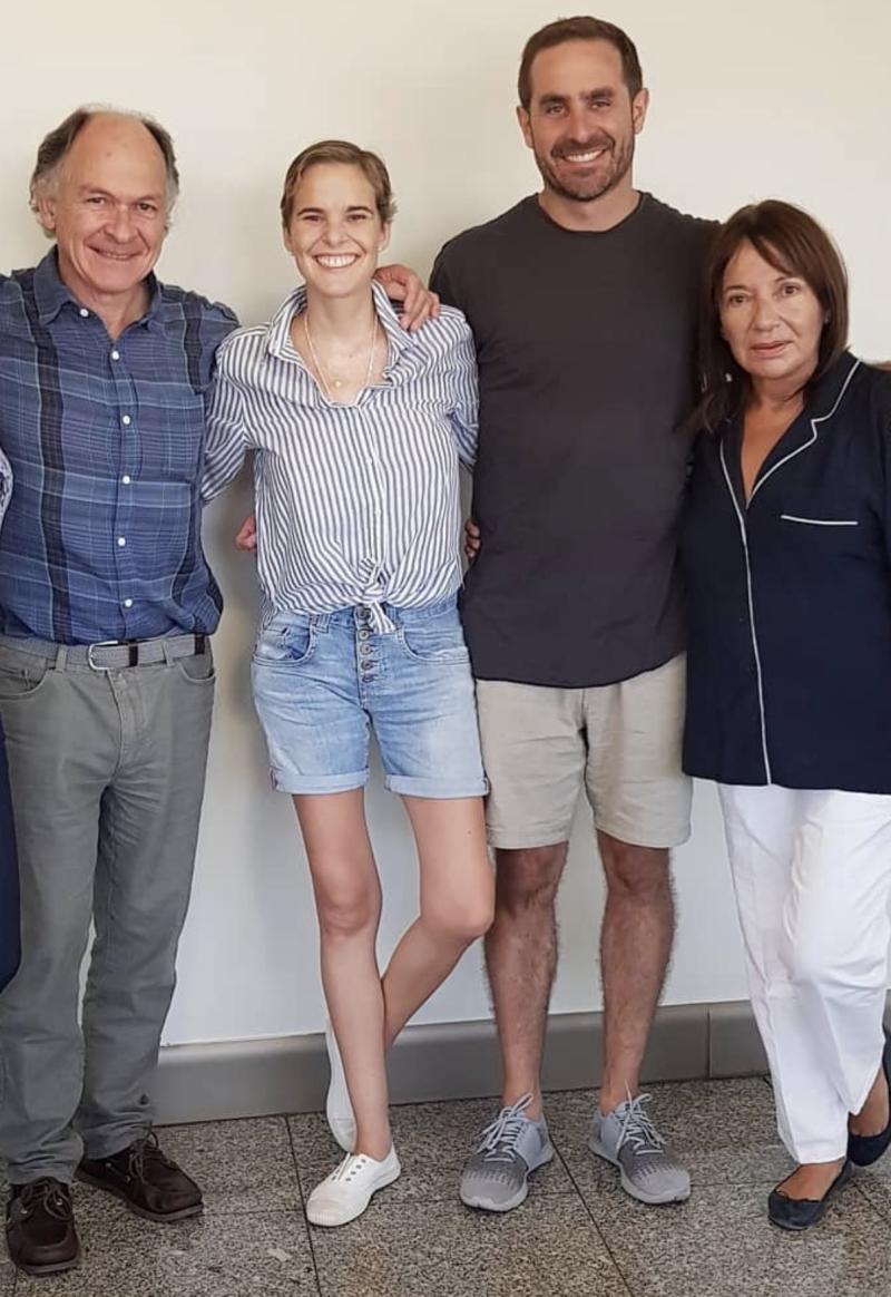 Cristián Arriagada juntos a sus exsuegros