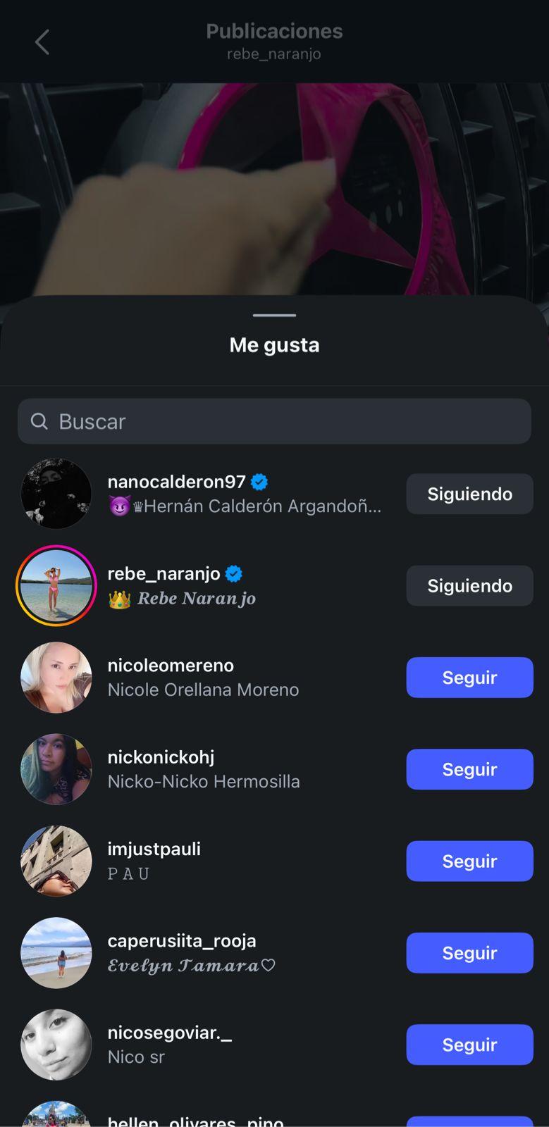 Publicación de Rebeca Naranjo que Nano Calderón le dio Me Gusta | Instagram