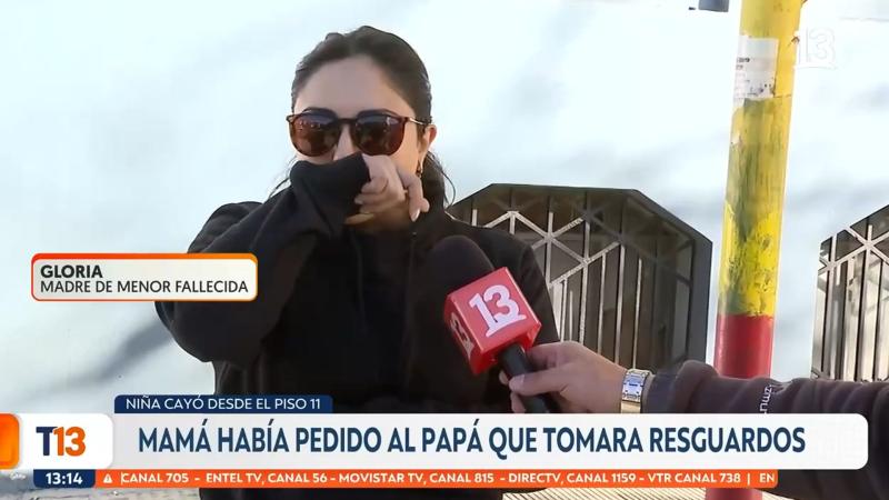 Gloria Ortiz, madre de la niña de 2 años que murió en Las Condes