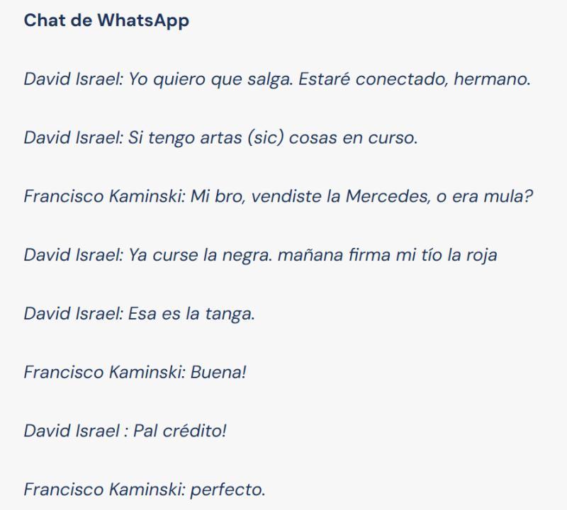 Chats filtrados entre Francisco Kaminski y el "el rey David" | T13