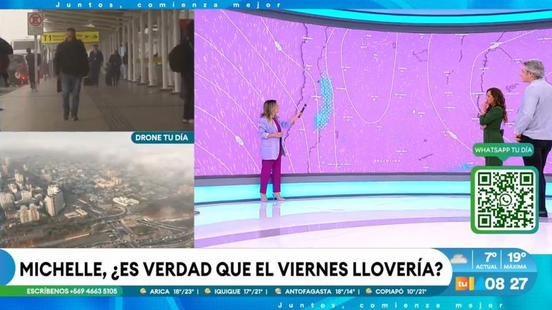 Michelle Adam anuncia lluvia en cinco regiones del país