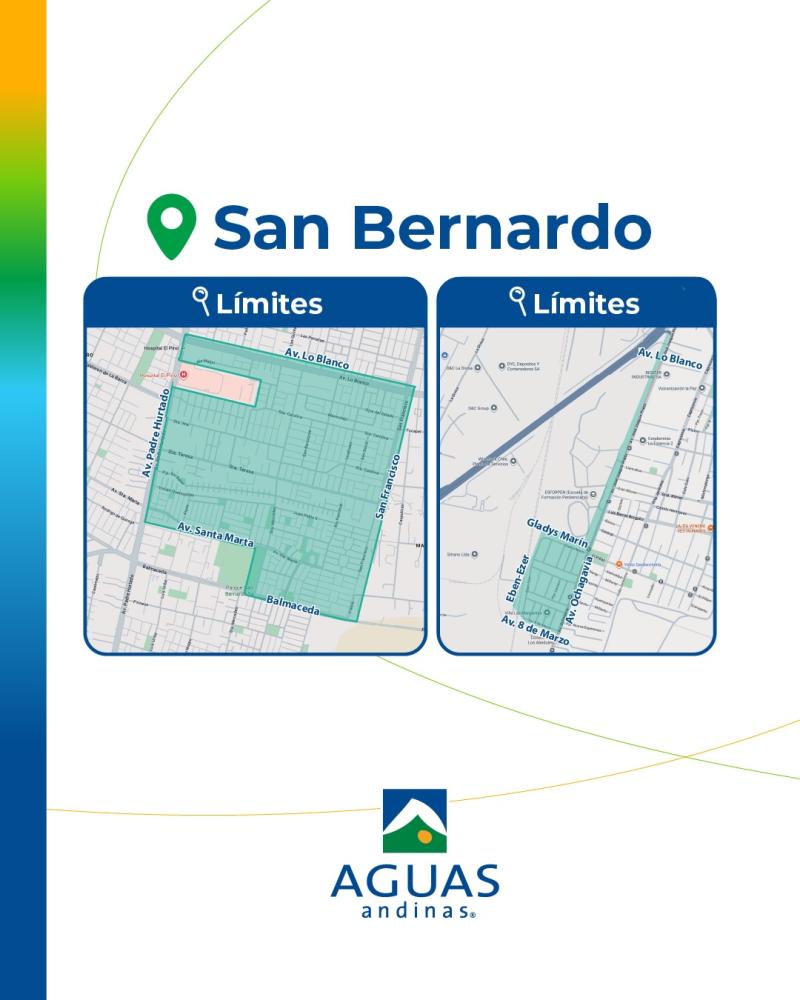 Sector de San Bernardo, comuna de la Región Metropolitana, afectado por el corte de agua masivo - Créditos: Aguas Andinas