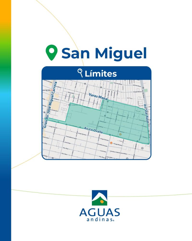 Sector de San Miguel, comuna de la Región Metropolitana, afectado por el corte de agua masivo - Créditos: Aguas Andinas
