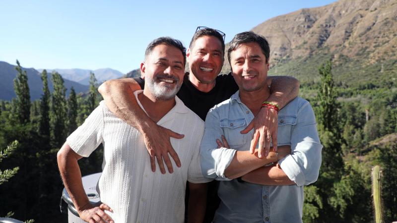 Pancho Saavedra, Jorge Zabaleta y Pedro Ruminot en "Socios de la parrilla a domicilio"