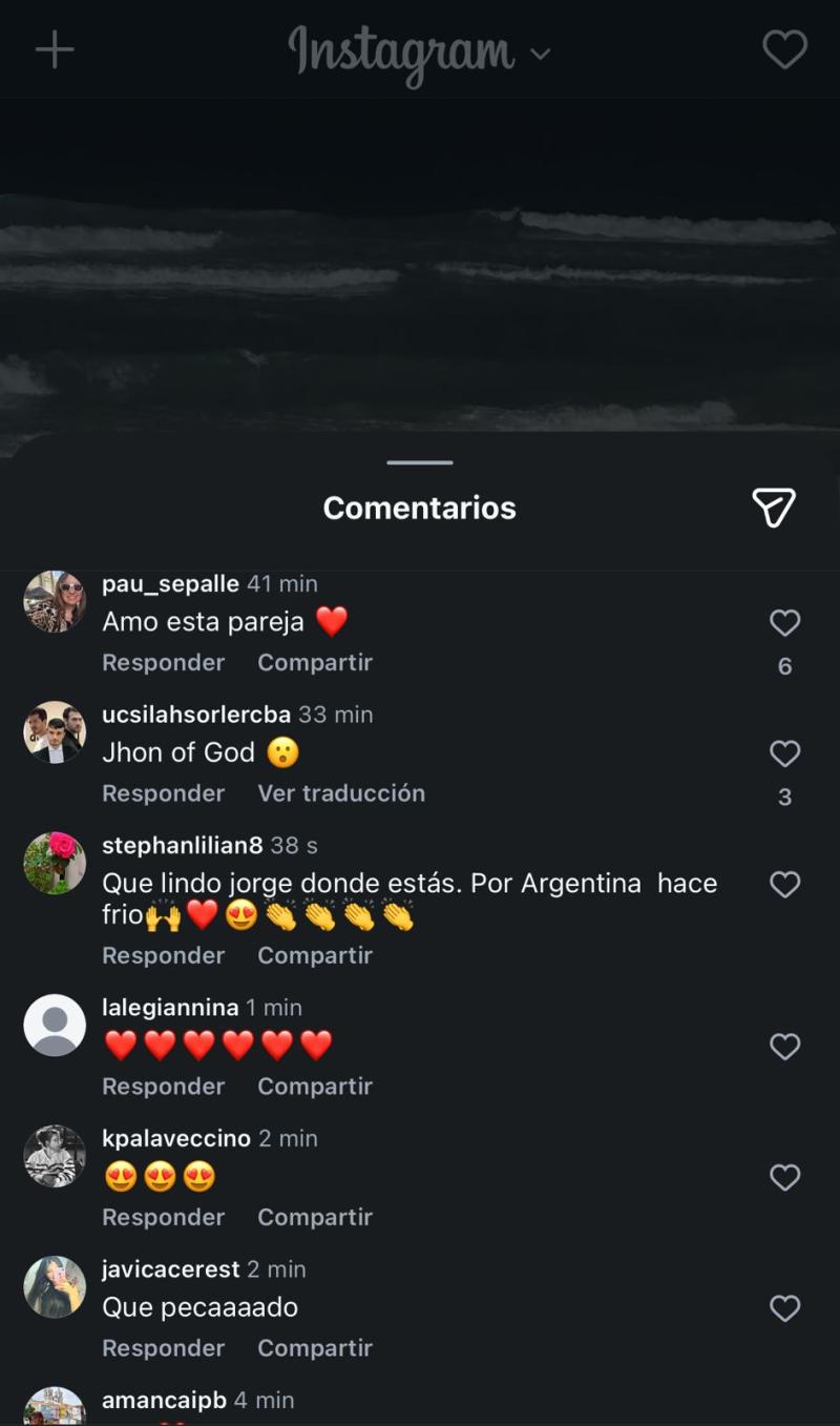 Reacciones a la publicación de Jorge Arecheta | Instagram
