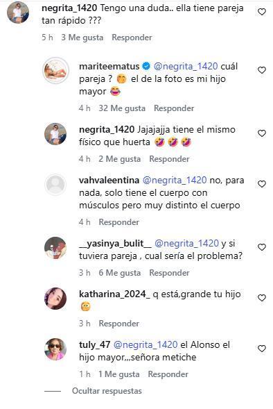 Comentario en foto de Marité Matus | Instagram
