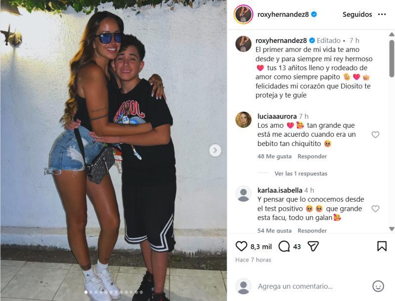 Roxana Hernández celebró los 13 años de su hijo Facundo | Instagram