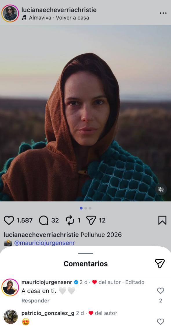 Foto de Luciana Echeverría con comentario de Mauricio Jürgensen | Instagram