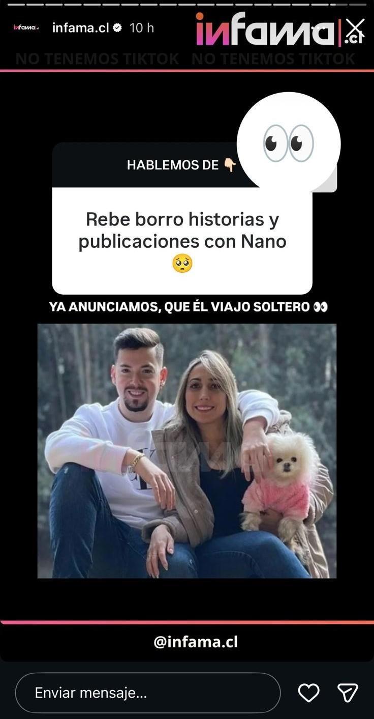 Rumores de quiebre entre Rebe Naranjo y Nano Calderón | Instagram