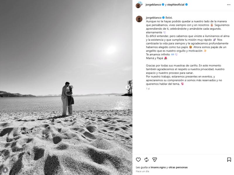 Actor Jorge Blanco reveló la pérdida de su bebé | Instagram