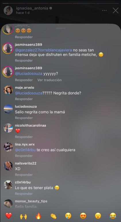 Comentario en publicación de Ignacia Antonia | Instagram