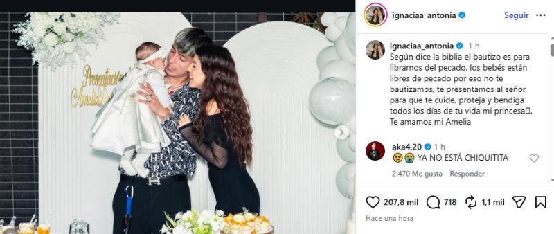 Lo que pasó hace unos meses con la decisión religiosa sobre su hija | Instagram