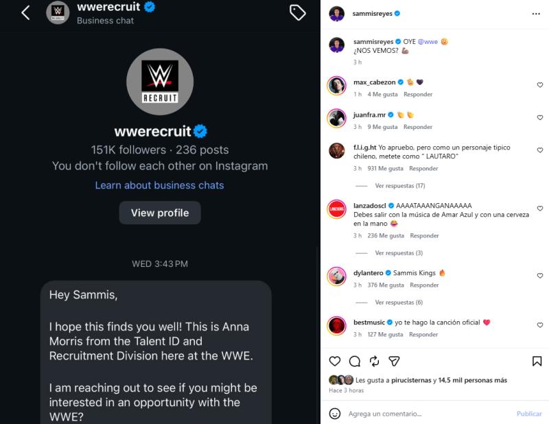 Sammis Reyes revela que la WWE lo contactó | Instagram