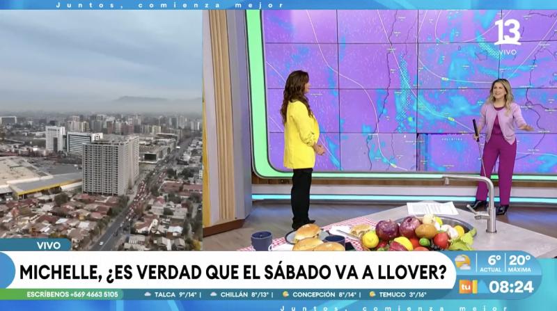 Michelle Adam anuncia una pequeña precipitación para la Región Metropolitana.