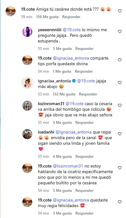 Comentario en foto de Ignacia Antonia | Instagram
