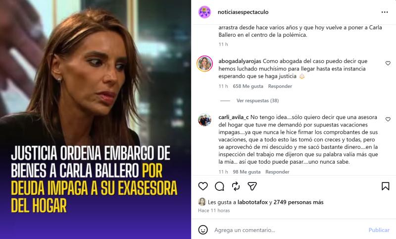 Dan a conocer resolución contra Carla Ballero | Instagram