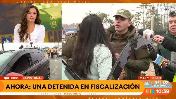 Conductora es detenida en La Pintana por insultar a carabineros.