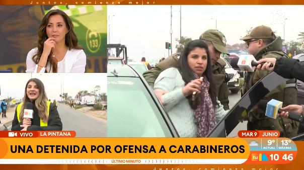 Conductora es detenida en La Pintana por insultar a carabineros.
