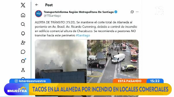 Incendio en Santiago.