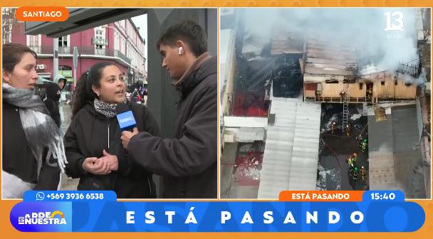 Incendio en Santiago deja varias personas damnificadas.