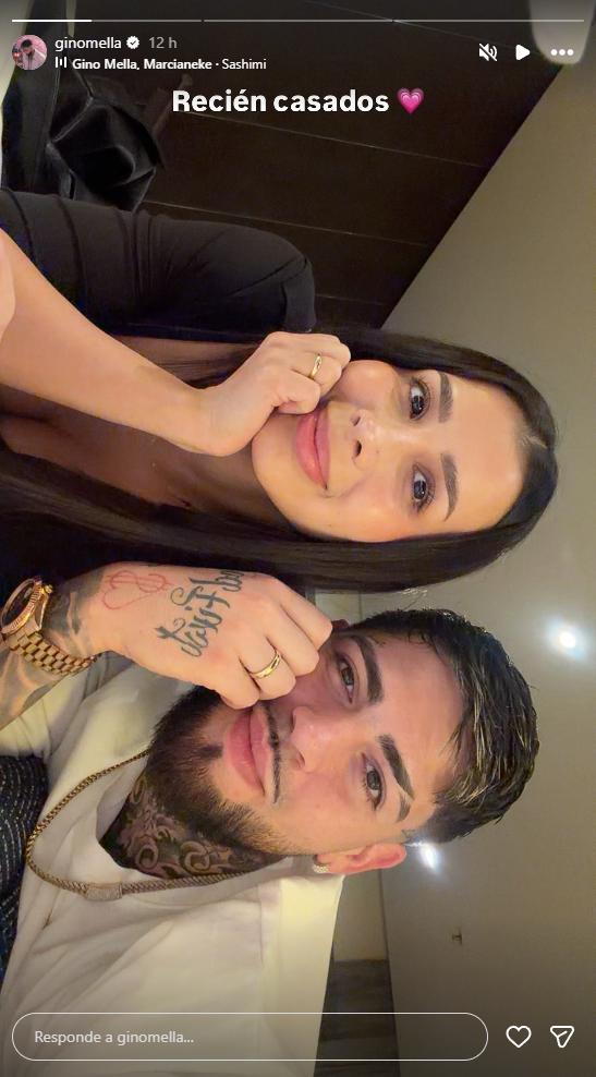 Gino Mella se casó con novia influencer en íntima ceremonia | Instagram