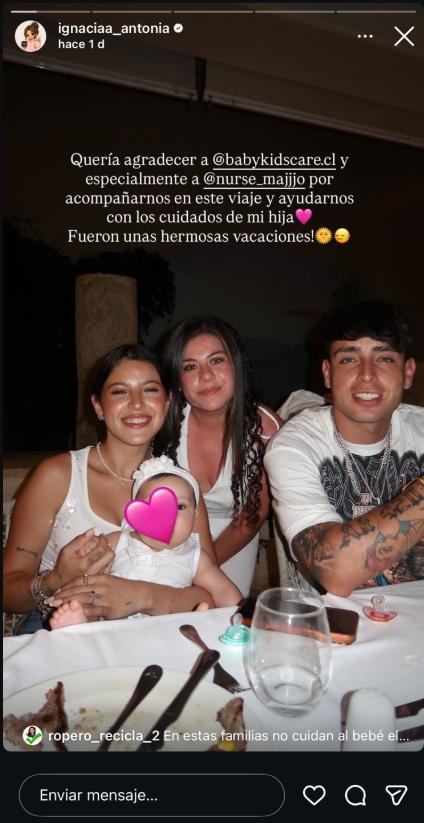 Ignacia Antonia genera debate tras revelar que viajó con una enfermera para cuidar a su hija | Instagram