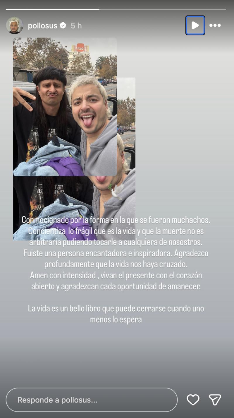 Pollo Castillo se despide de Oliver Tree en su cuenta de Instagram.