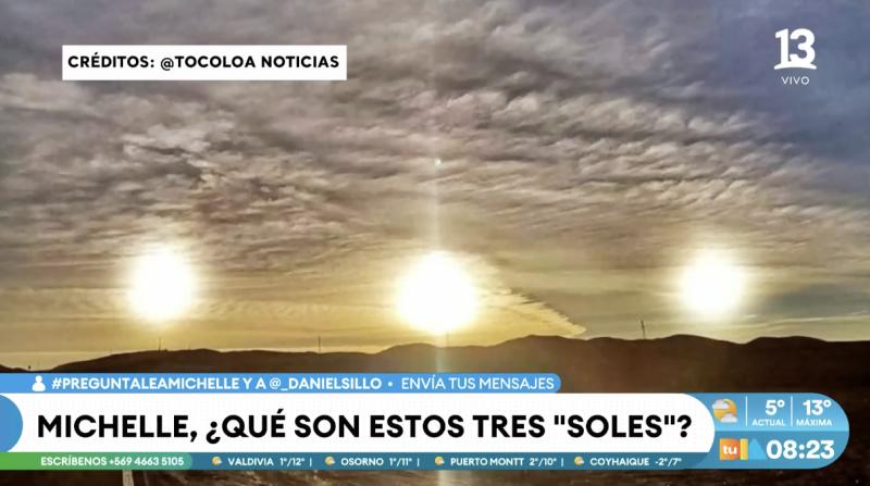 Michelle Adam explica de qué trata el parhelio, el fenómeno de tres soles en Antofagasta.
