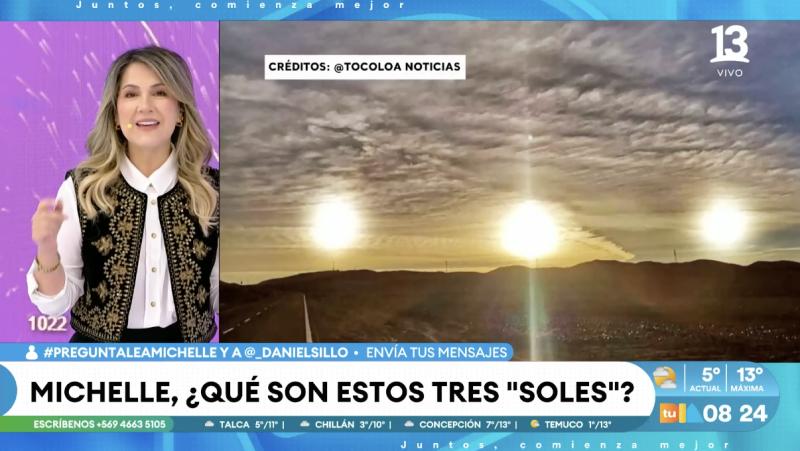 Michelle Adam explica de qué trata el parhelio, el fenómeno de tres soles en Antofagasta.
