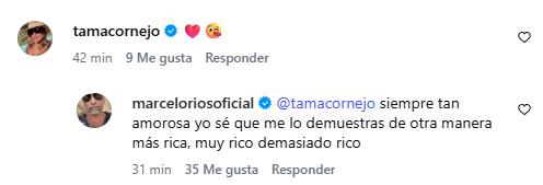 Interacción entre Marcelo Ríos y Tamara Cornejo | Instagram