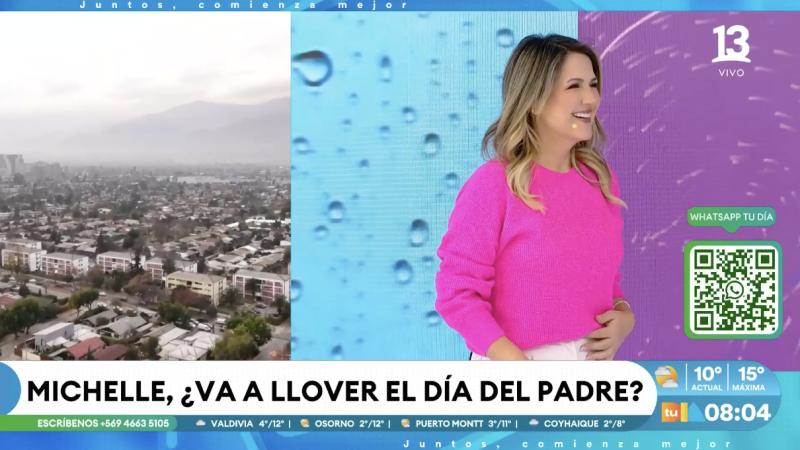 Michelle Adam explica a qué hora comenzarían las lluvias el Día del Padre.