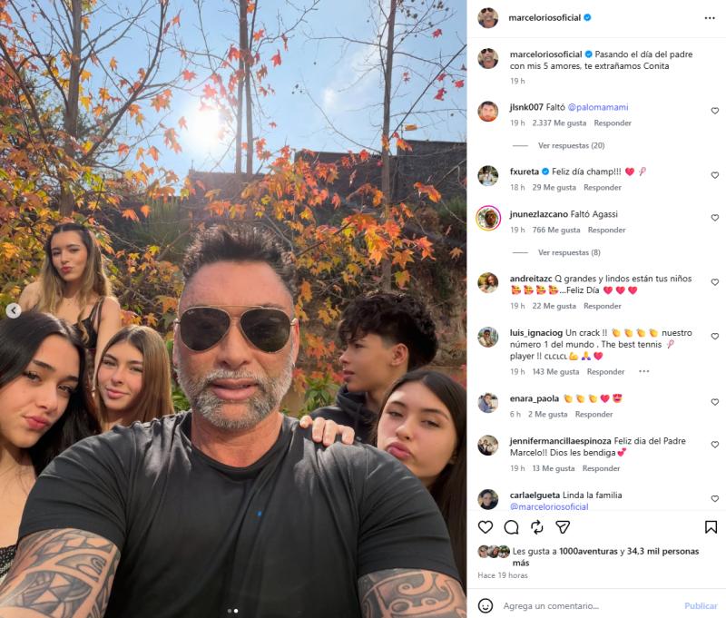 Chino Ríos junto a sus hijos | Instagram