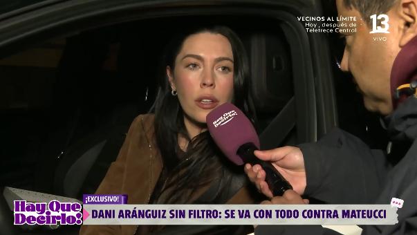 Daniela Aránguiz tomará acciones legales contra Luis Mateucci.