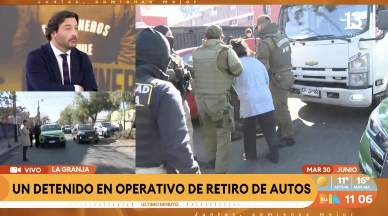 La Granja: madre intentó impedir que su hijo fuera detenido.