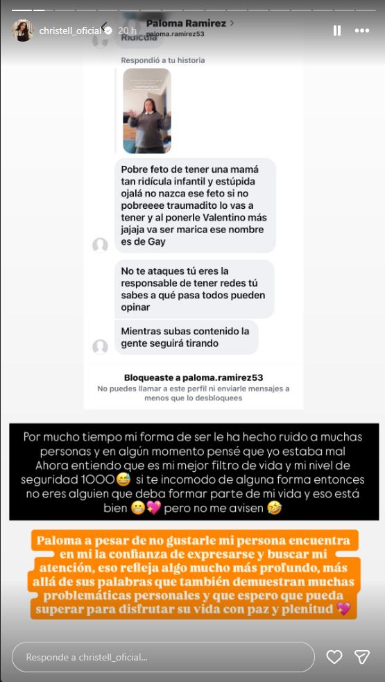 Christell Rodríguez muestra mensajes de odio que recibió en redes sociales | Instagram