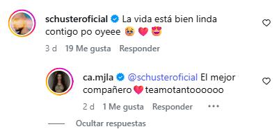 Comentario de Augusto a publicación de su esposa | Instagram