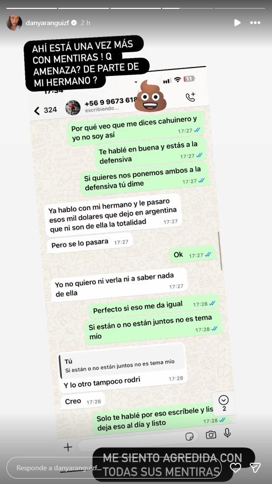 Daniela expone chat de su hermano Rigeo para desmentir a Luis | Instagram