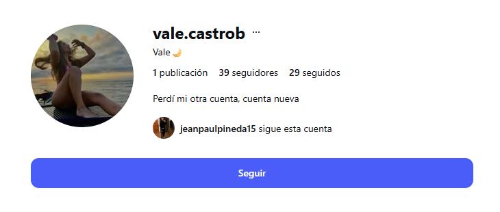 Valentina Castro reveló que perdió su cuenta de Instagram | Instagram