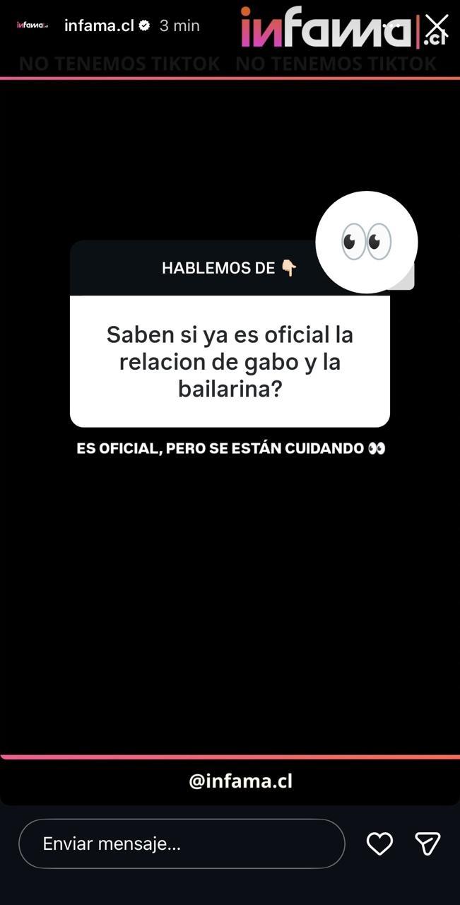 Gabriel Urzúa y Geraldine Muñoz estarían juntos - Instagram