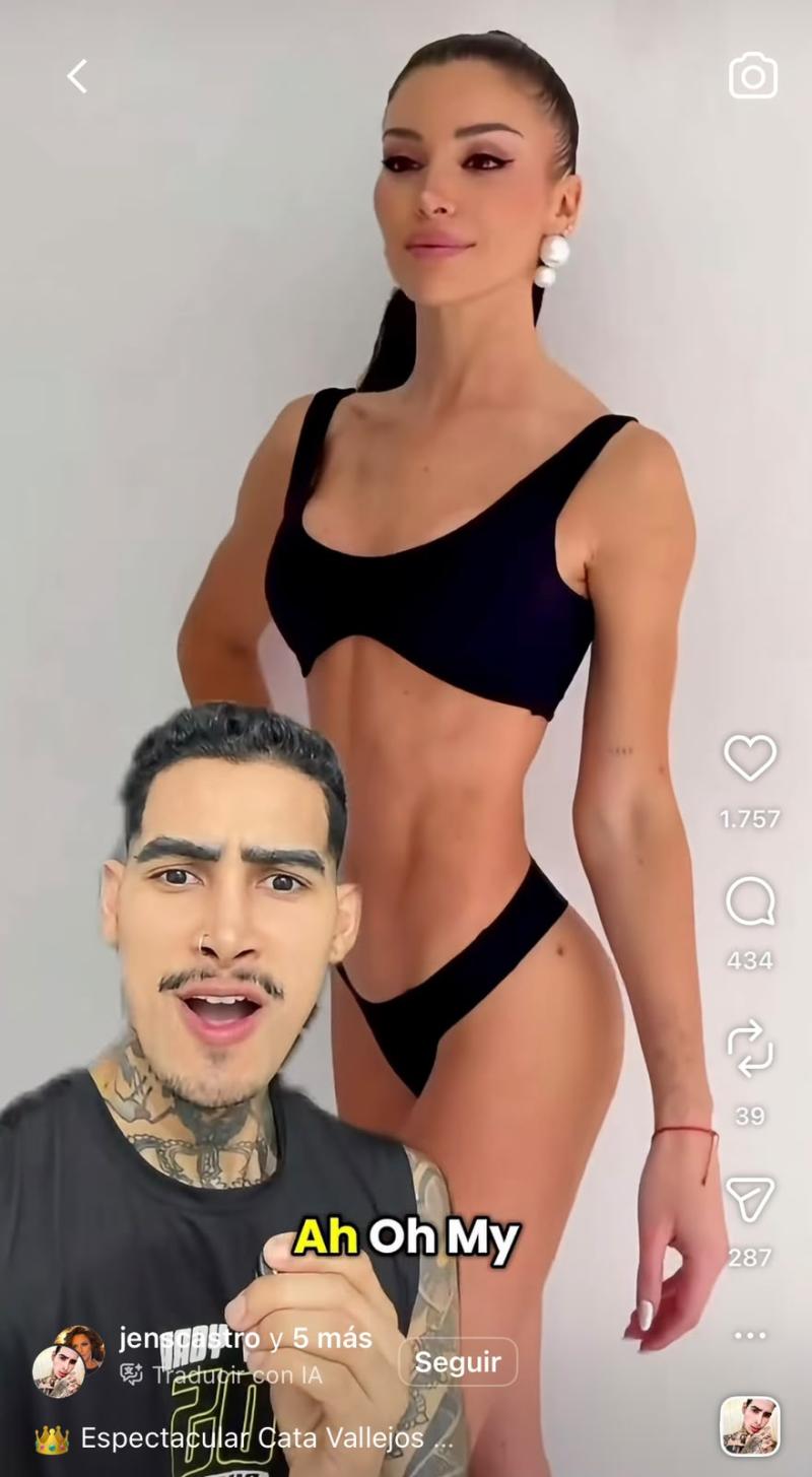 Jens Castro reacciona a video de Cata Vallejos - Instagram