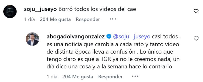 Iván González vía Instagram @abogadoivangonzalez