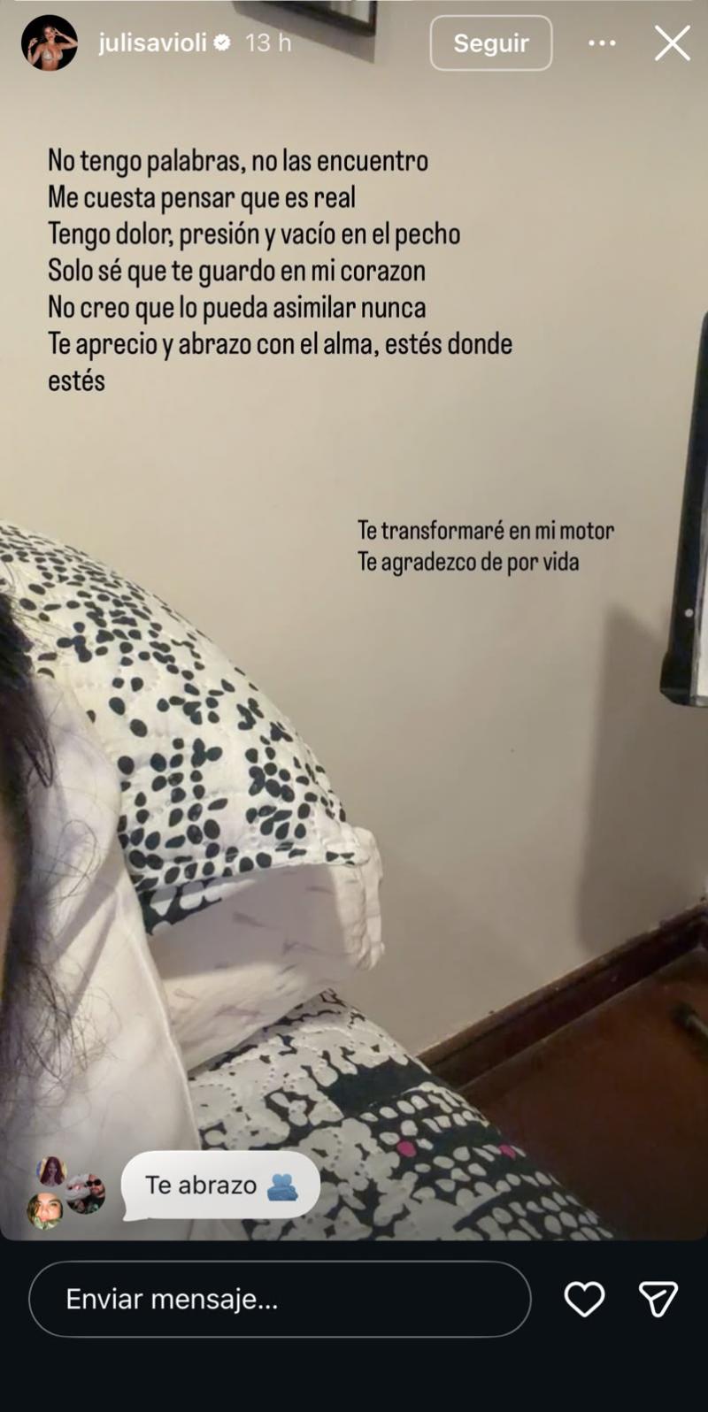 Juli Savioli se despide de Gaspi - Instagram