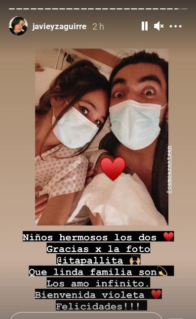 Nieta de Delfina Guzmán, Javiera Eyzaguirre, compartió esta historia el 28 de junio de 2021 para hablar del nacimiento de su nieta | Instagram