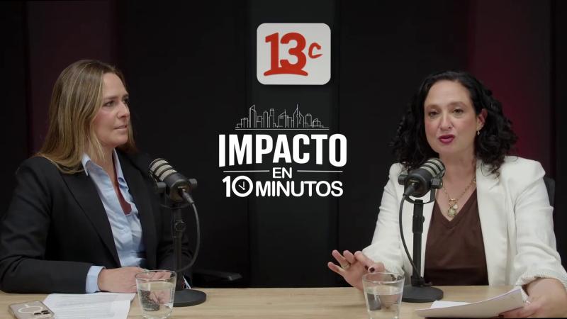 Carla Rato, gerente de Marketing de Grupo Marina, y Daniela Yazigi, conductora de Impacto en 10 minutos.13C.