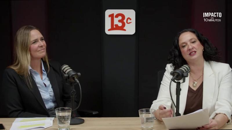 Carla Rato, gerente de Marketing de Grupo Marina, y Daniela Yazigi, conductora de Impacto en 10 minutos.13C.
