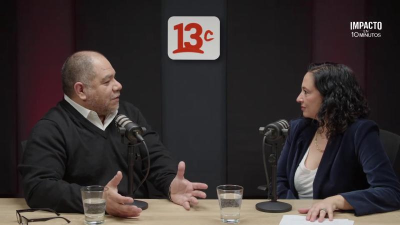 Guillermo Mendoza, subgerente de Asuntos Públicos de Arauco, conversa con Daniela Yazigi en Impacto en 10 minutos. Créditos: 13C