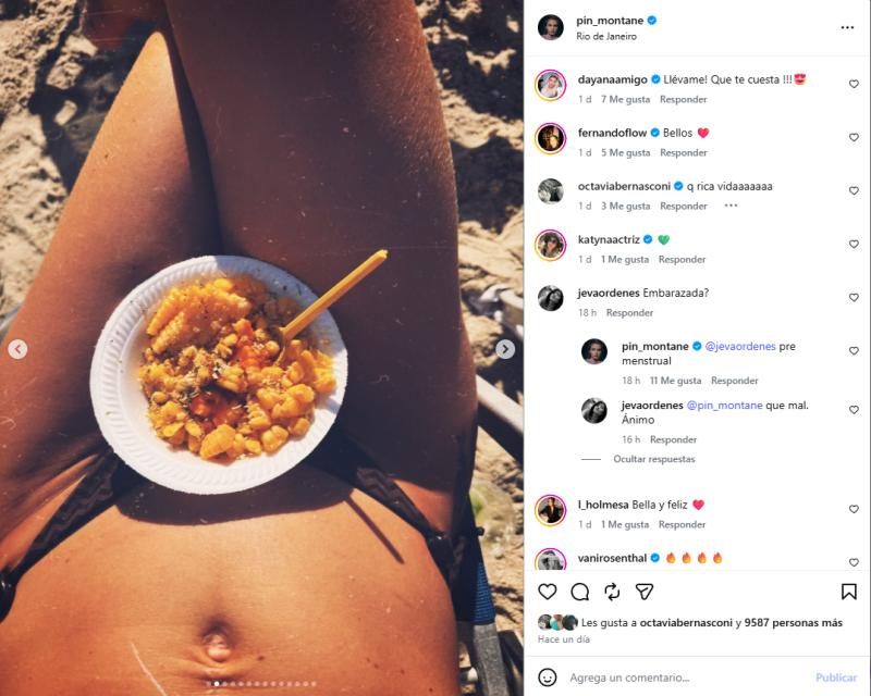 Pin Montané responde cometarios sobre si está embarazada | Instagram