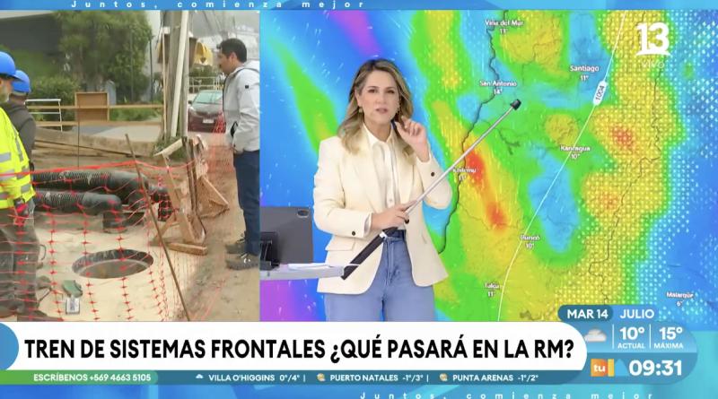 Michelle Adam revela cuántos milímetros van a caer en Santiago.